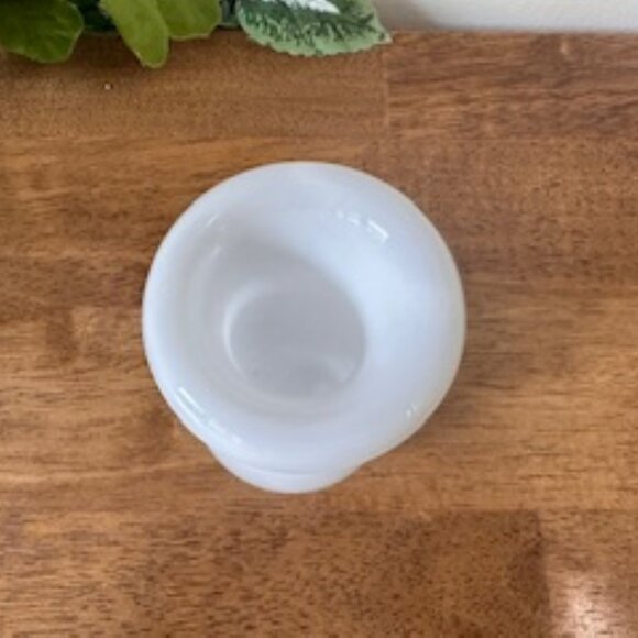 Vintage White Cased Glass Vase Mushroom Lip Art Glass Bud Vase Minimalist Decor - Picture 5 of 5